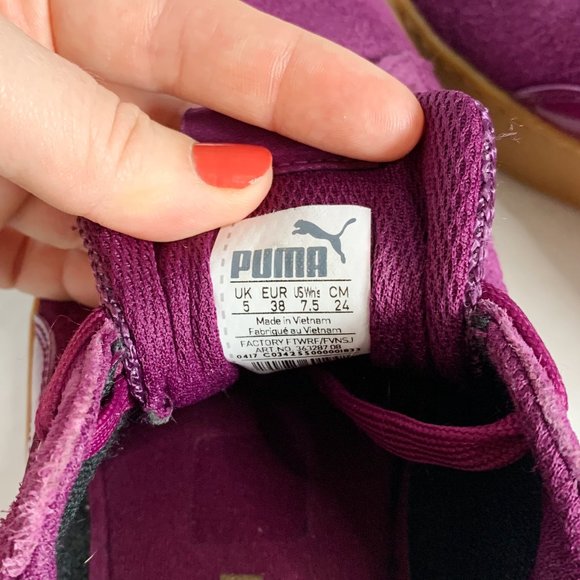 Puma Magenta Suede Sneaker Size 7.5 - Picture 6 of 7